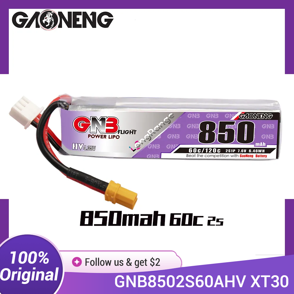 Drone Kit Long Range - GAONENG GNB LiPo Batterij 850mAh 2S